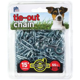Prevue Tie-Out Chain Medium Duty 15 Foot Welded Steel Links Dual Swivel Snap Hooks Prevue Tie-Out Chain Medium Duty 15 Foot Welded Steel Links Dual Swivel Snap Hooks